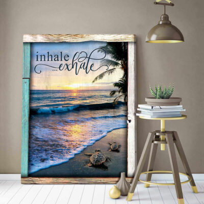 Top 10 Beautiful Beach Art Canvas Inhale Exhale Coastal Wall Decor Illustration 2