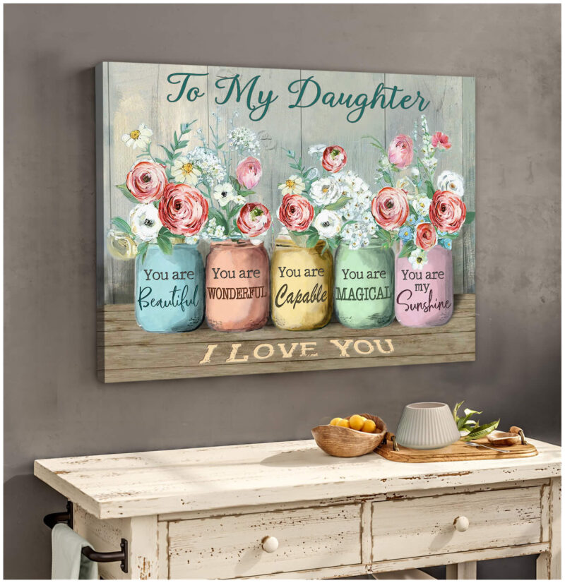 Personalized Gift For Daughter Graduation Custom Daughter Canvas Print Illustration 2