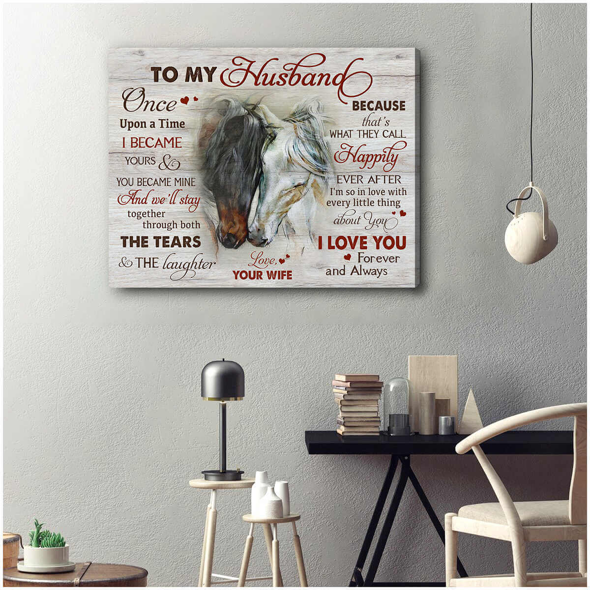 Ohcanvas Beautiful Horse Canvas To My Husband Wall Art Decor - Oh Canvas