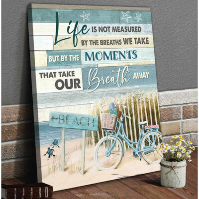 Ohcanvas The Moments Beach and Turtle Canvas Wall Art Illustration 4