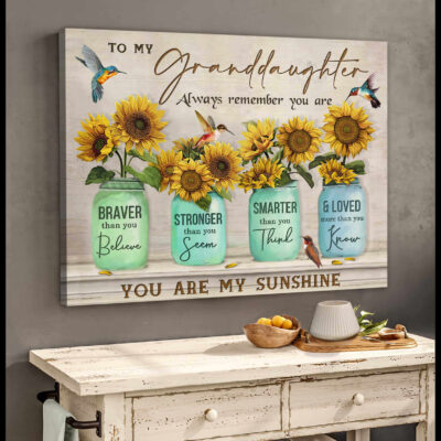 Great Sunflower Gift For Granddaughter Canvas Print Art Decor