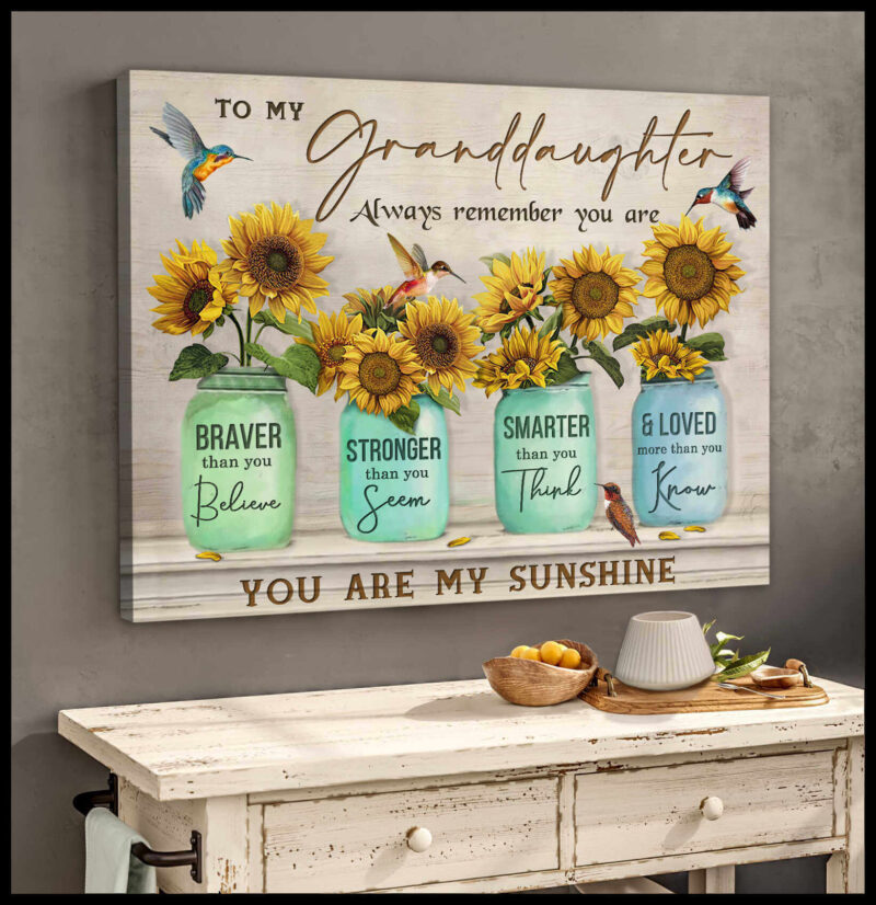Great Sunflower Gift For Granddaughter Canvas Print Art Decor