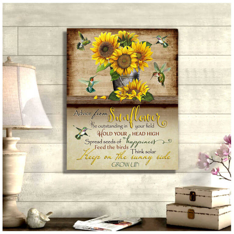 Ohcanvas Sunflowers And Hummingbirds Canvas Advice From Sunflower Wall ...