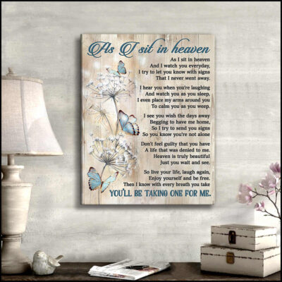 Custom Canvas Prints With Messages And Butterflies As Sympathy Gifts
