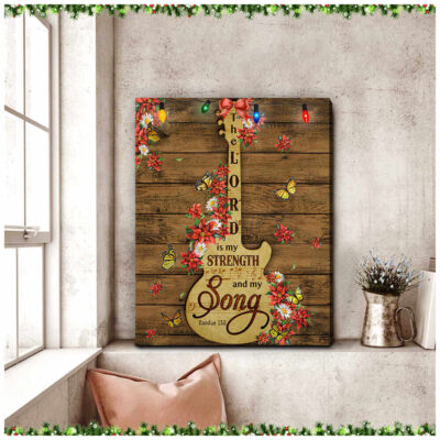 The Lord Is My Strength And My Song Canvas Wall Art Decor Ohcanvas Family Gift (illustration-1)