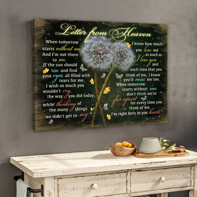 Canvas Prints Letter And Butterflies For Sympathy Gift