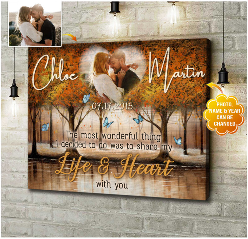 Custom Wall Decor Canvas Prints For Wedding Anniversary Gifts