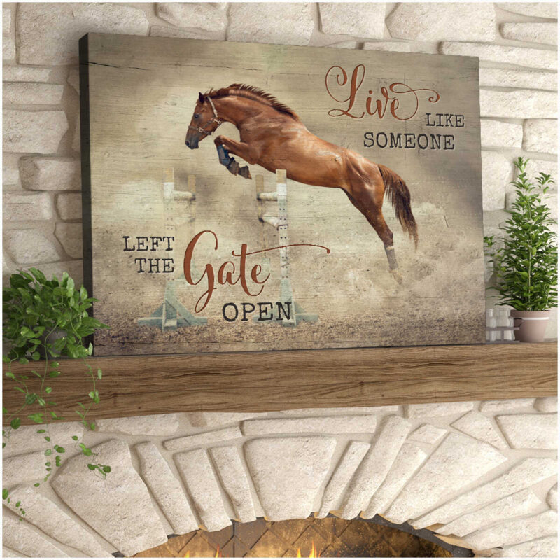 Ohcanvas Live Like Someone Left The Gate Open Horse Canvas Wall Art Decor Illustration 1
