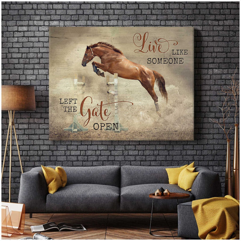 Ohcanvas Live Like Someone Left The Gate Open Horse Canvas Wall Art Decor Illustration 3