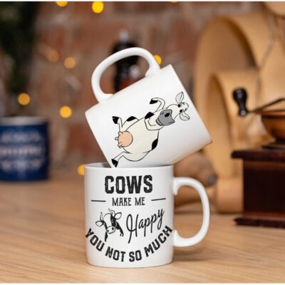 Funny Cow Farmhouse Farm White Mug