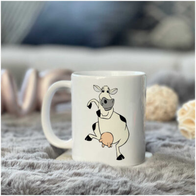 Funny Cow Farmhouse Farm White Mug Illustration 2