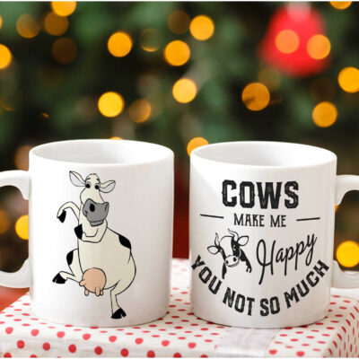 Funny Cow Farmhouse Farm White Mug Illustration 3