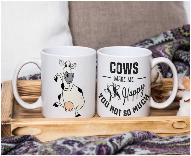 Funny Cow Farmhouse Farm White Mug Illustration 5