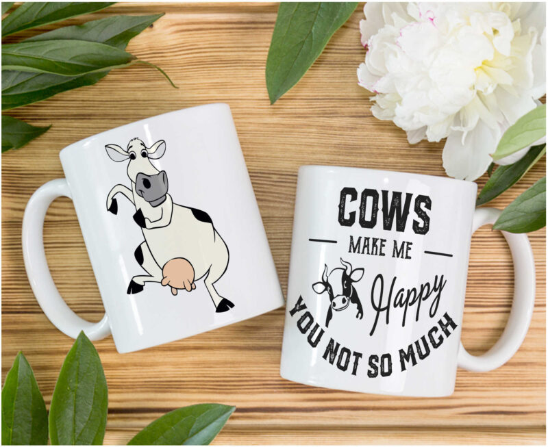 Funny Cow Farmhouse Farm White Mug Illustration 7