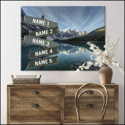 Moraine Lake At Sunrise Canvas Street Sign Custom Name