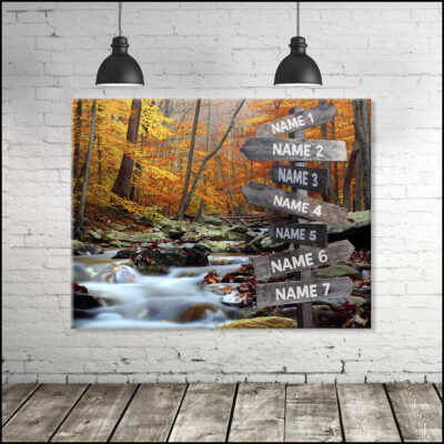 Custom Name Sign In The Autumn Forest Family Wall Decor