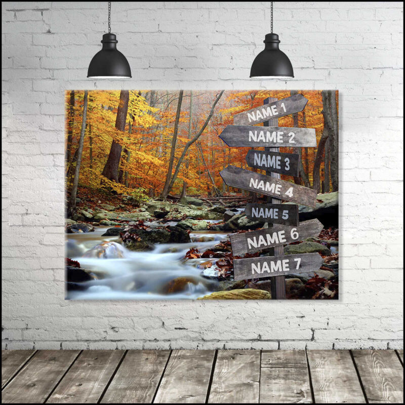 Custom Name Sign In The Autumn Forest Family Wall Decor
