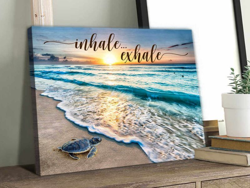 Coastal Canvas Wall Art Turtle