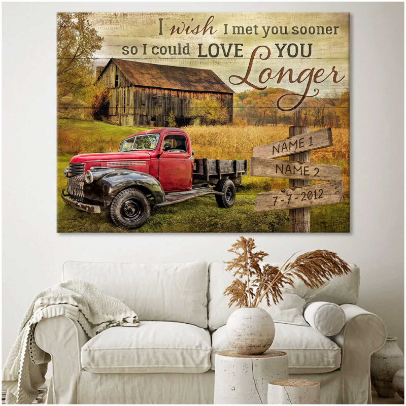 Personalized Canvas Print Wall Decor Anniversary Gift For Him