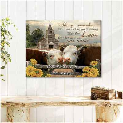 Print Wedding Gifts Custom Sunflower And Cow Art Canvas Print Ohcanvas Illustration 2