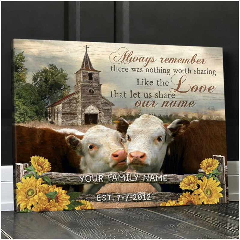 Print Wedding Gifts Custom Sunflower And Cow Art Canvas Print Ohcanvas Illustration 4