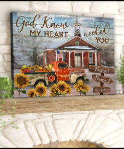 God Knew My Heart Needed You Vintage Church And Floral Truck Wall Art Decor Ohcanvas (Illustration-2)