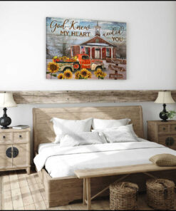 God Knew My Heart Needed You Vintage Church And Floral Truck Wall Art Decor Ohcanvas (Illustration-3)