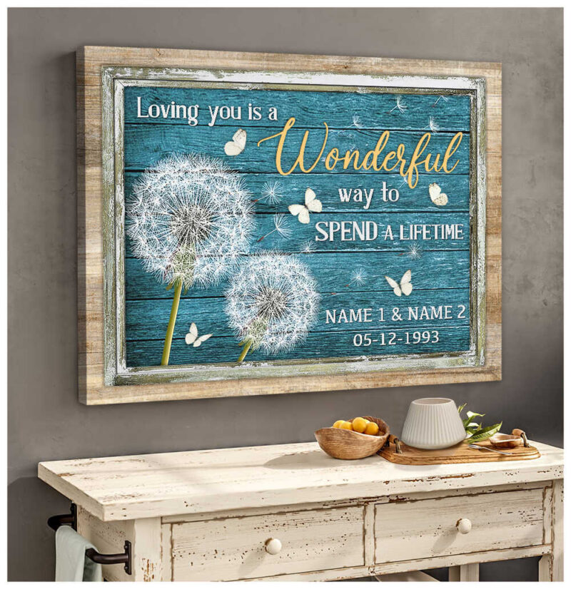 Custom Canvas Prints Personalized Gifts Wedding Anniversary Gifts Dandelion And Butterflies Wall Art Decor Ohcanvas