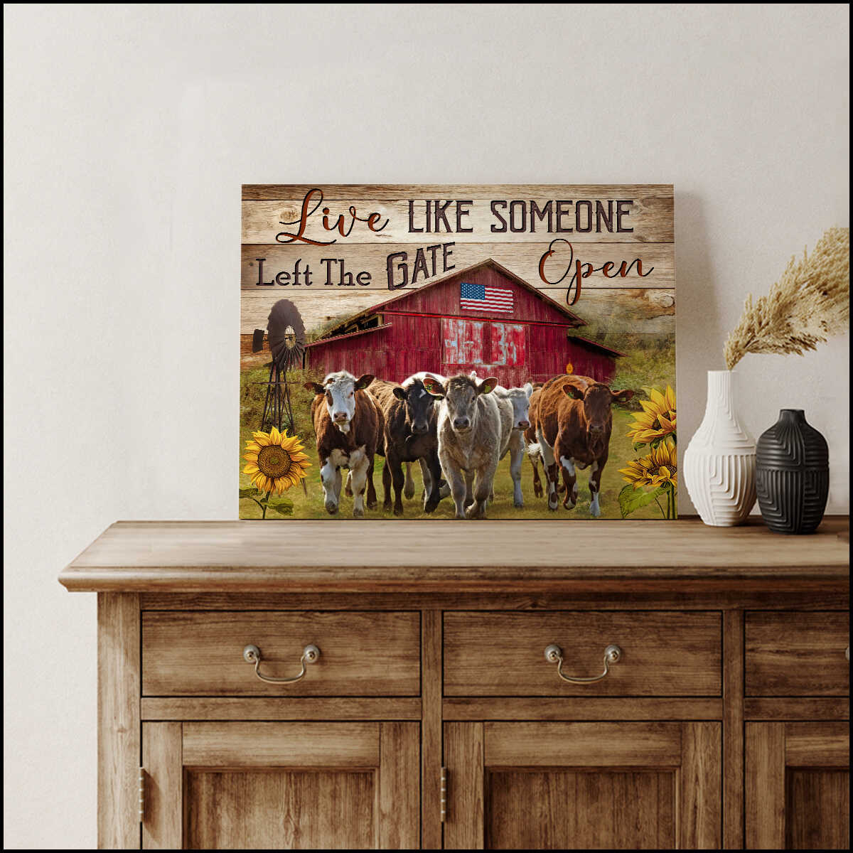 Live Like Someone Left the Gate Open, Cow Funny Wine Glass Farmhouse Best  Friend Gift for Women