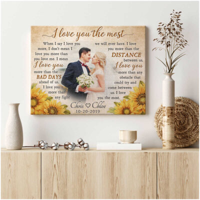 Couple Customized Wedding Anniversary Gift Photo I Love You The Most Wall Art Canvas Gifts Illustration 2