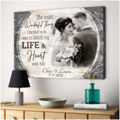 The Most Wonderful Things  Her  Wedding Anniversary Gift Canvas Wall Art Bedroom Wall Art 