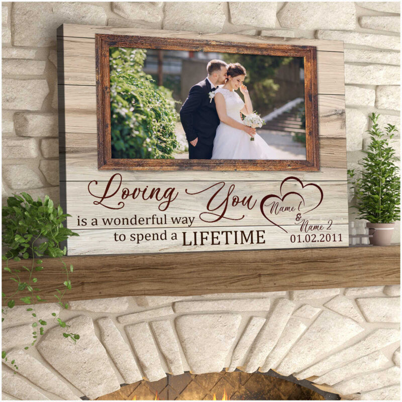 Wonderful Personalized Wedding Gifts Bride To Groom Loving You Canvas Print Illustration 2