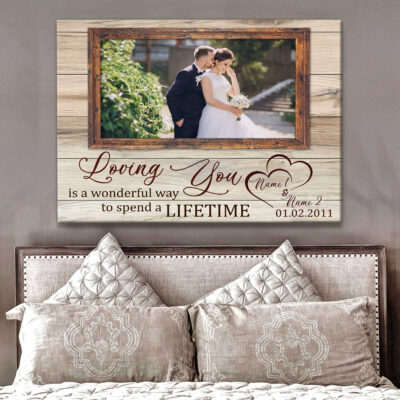 Wonderful Personalized Wedding Gifts Bride To Groom Loving You Canvas Print Illustration 4