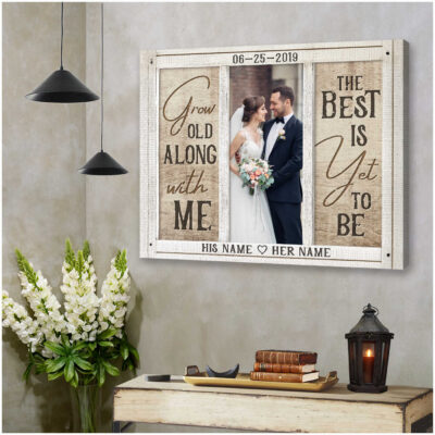 Personalized Romantic Wedding Anniversary Gift For Wife Canvas Print Illustration 1