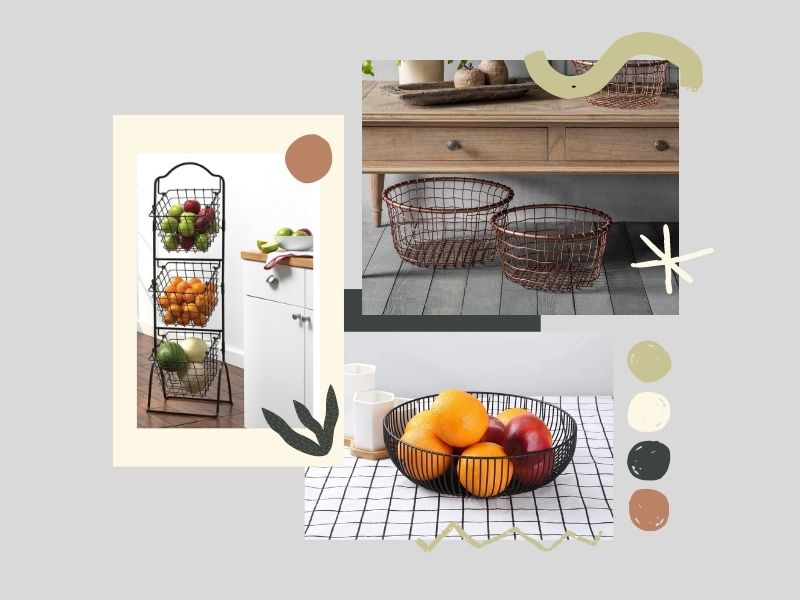 Metal basket for urban farmhouse furniture - urban farmhouse kitchen