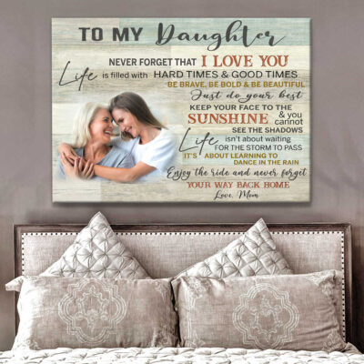 Personalized Wedding Anniversary Gifts To My Daughter Canvas Wall Art Decor