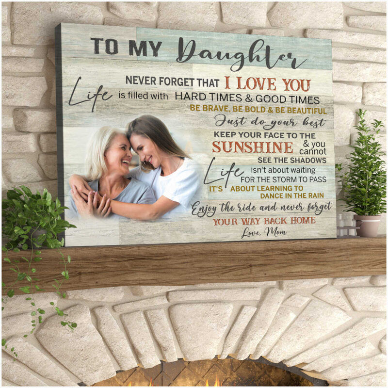 Personalized Wedding Anniversary Gifts To My Daughter Canvas Wall Art Decor