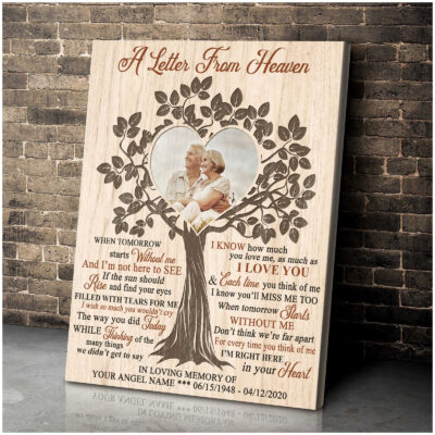 Custom Canvas Prints Personalized Gifts Memorial Photo Gifts A Letter From Heaven