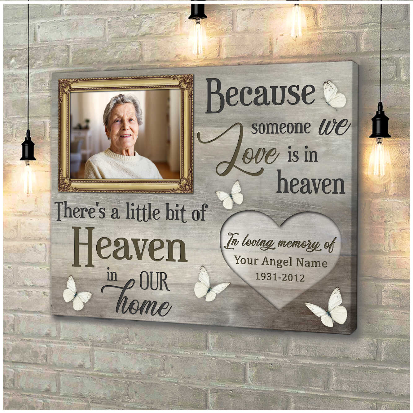 Personalised Photo frame "someone we love is in heaven" wedding memorial