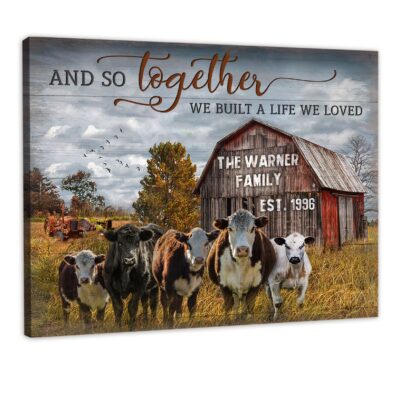 Custom Canvas Prints Loved Cattle And Old Barn