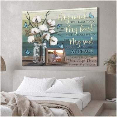 Custom Canvas Prints Personalized Gifts Memorial Photo Gifts Flower And Butterflies