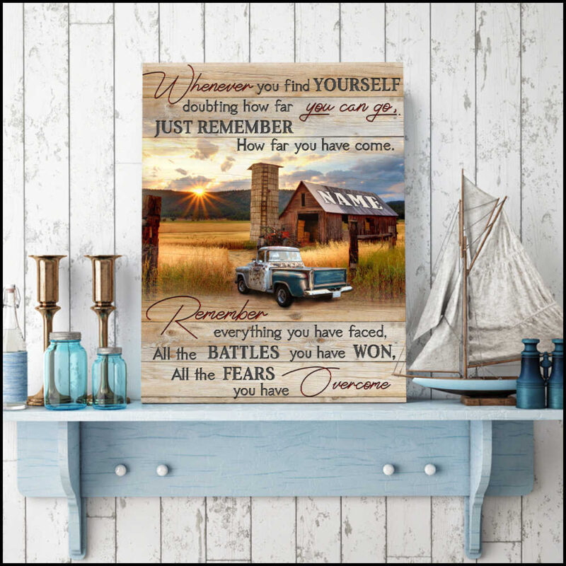 Farmhouse Wall Decor Living Room Inspiration Art Truck And Farm Canvas Print (Illustration-1)