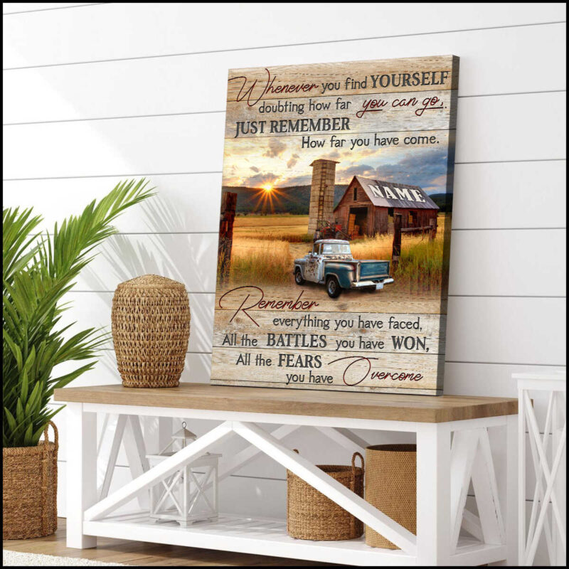 Farmhouse Wall Decor Living Room Inspiration Art Truck And Farm Canvas Print (Illustration-3)
