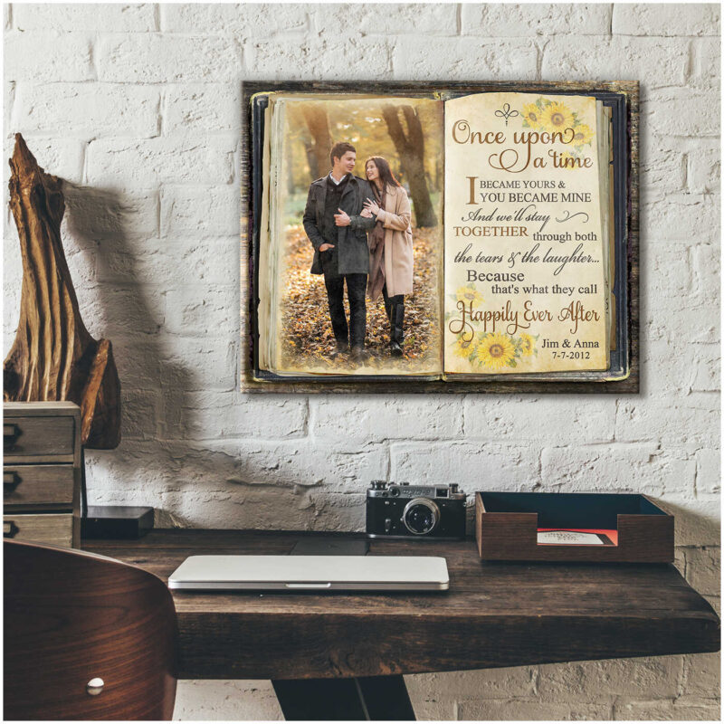 Custom Wedding Anniversary Gift Once Upon A Time Canvas Wall Art Ohcanvas Illustration 4