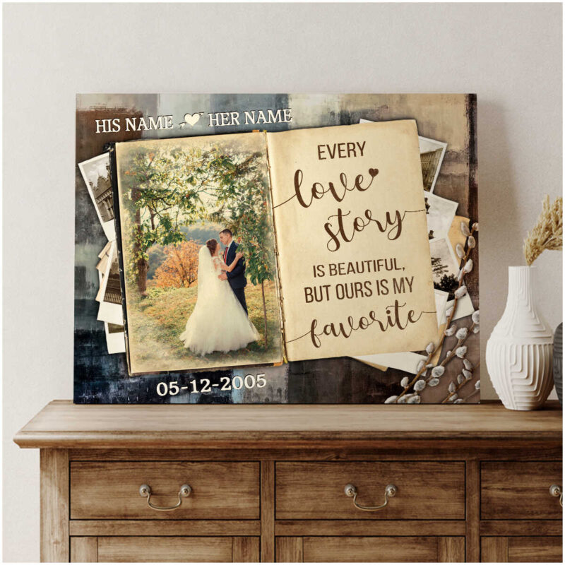 Custom Canvas Prints Wedding Anniversary Gifts Personalized Photo Gifts Every Love Story Ohcanvas Illustration 4