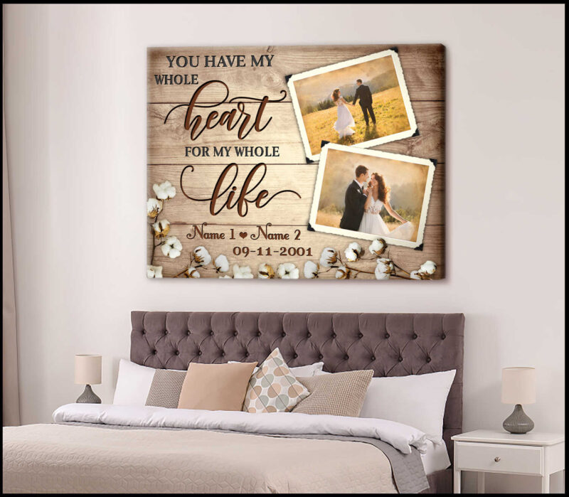 Personalized Photo Canvas Print Gift For Wife
