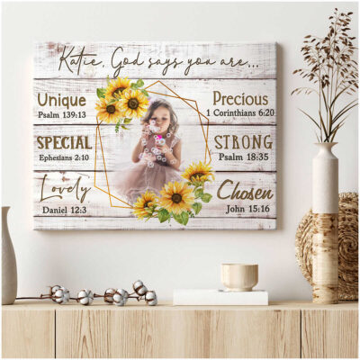Customized Christian Gift For Daughter God Says You Are Canvas Art Family Decor Illustration 2