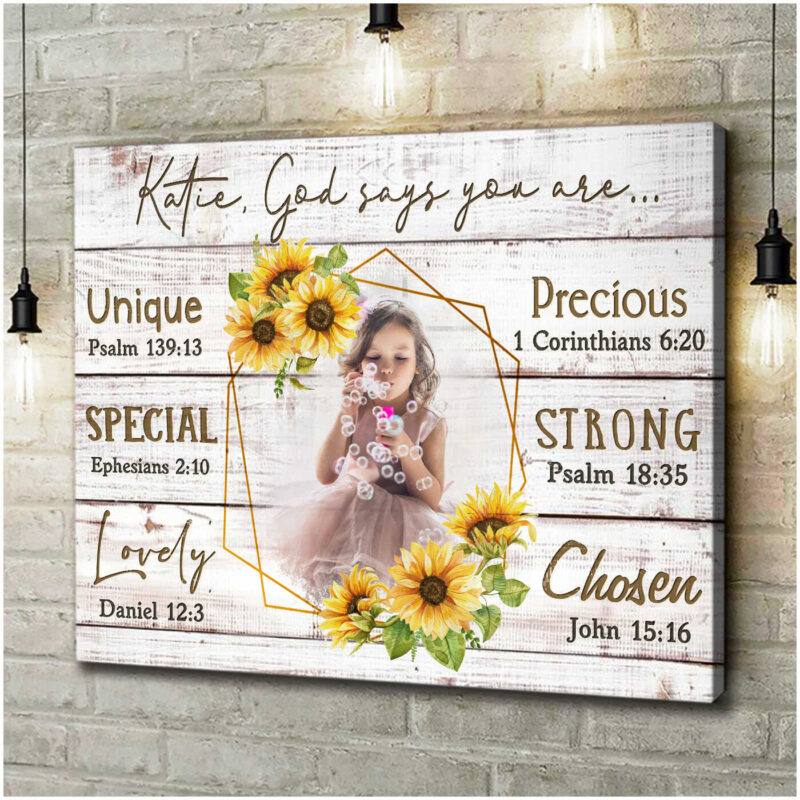 Customized Christian Gift For Daughter God Says You Are Canvas Art Family Decor Illustration 2
