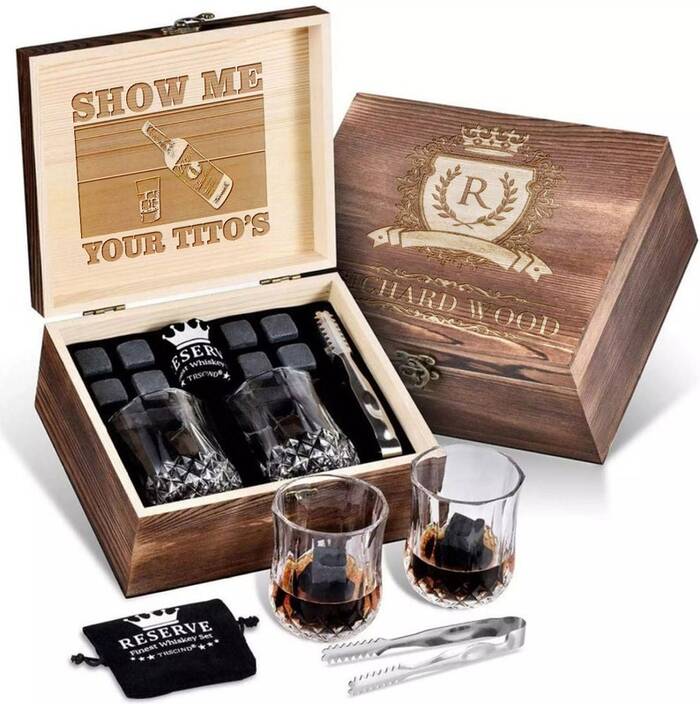 Whiskey Stones Gift Set - gifts for new homeowners man 
