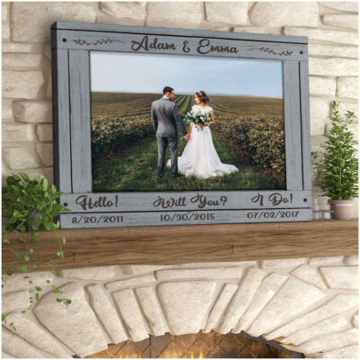 Customized Hello Will You I Do Anniversary Date Gifts Print Canvas Art
